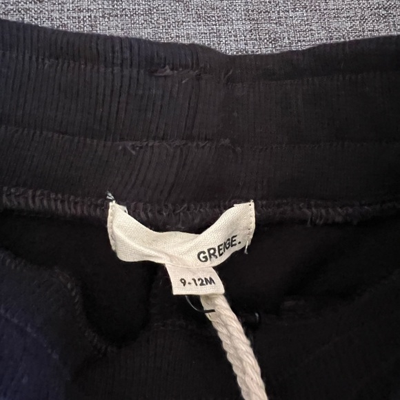 NWT - Greige - baby black bamboo track pants. Size 9-12 months - Picture 3 of 5